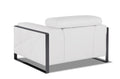Top Grain Italian Leather Chair White Foam Leather