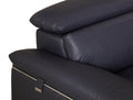 Top Grain Italian Leather Loveseat Navy Foam Leather