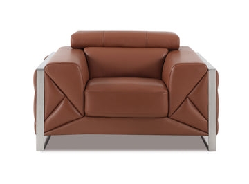 Top Grain Italian Leather Chair Camel Foam Leather