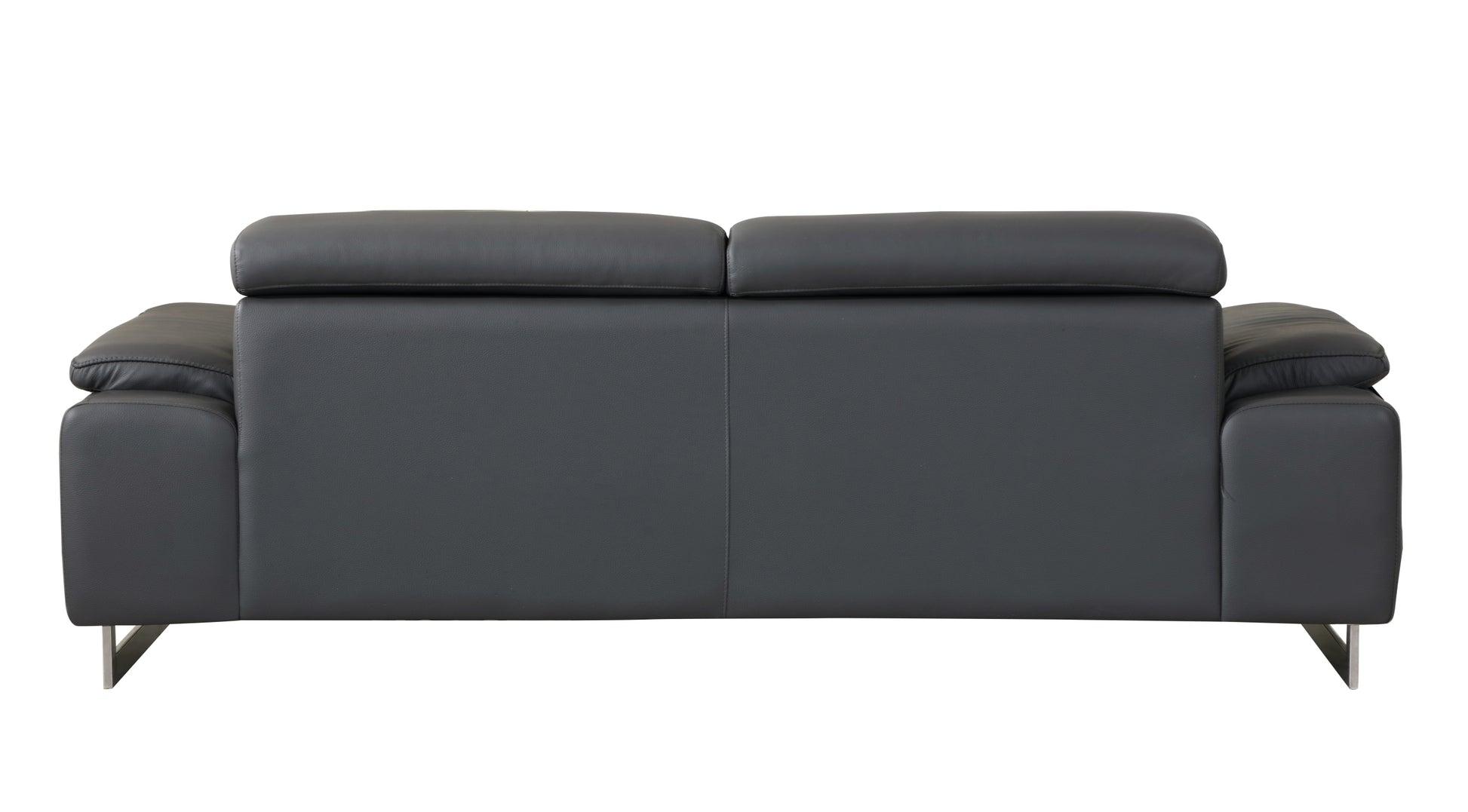 Top Grain Italian Leather Sofa Dark Gray Foam Leather