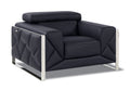 Top Grain Italian Leather Chair Black Foam Leather