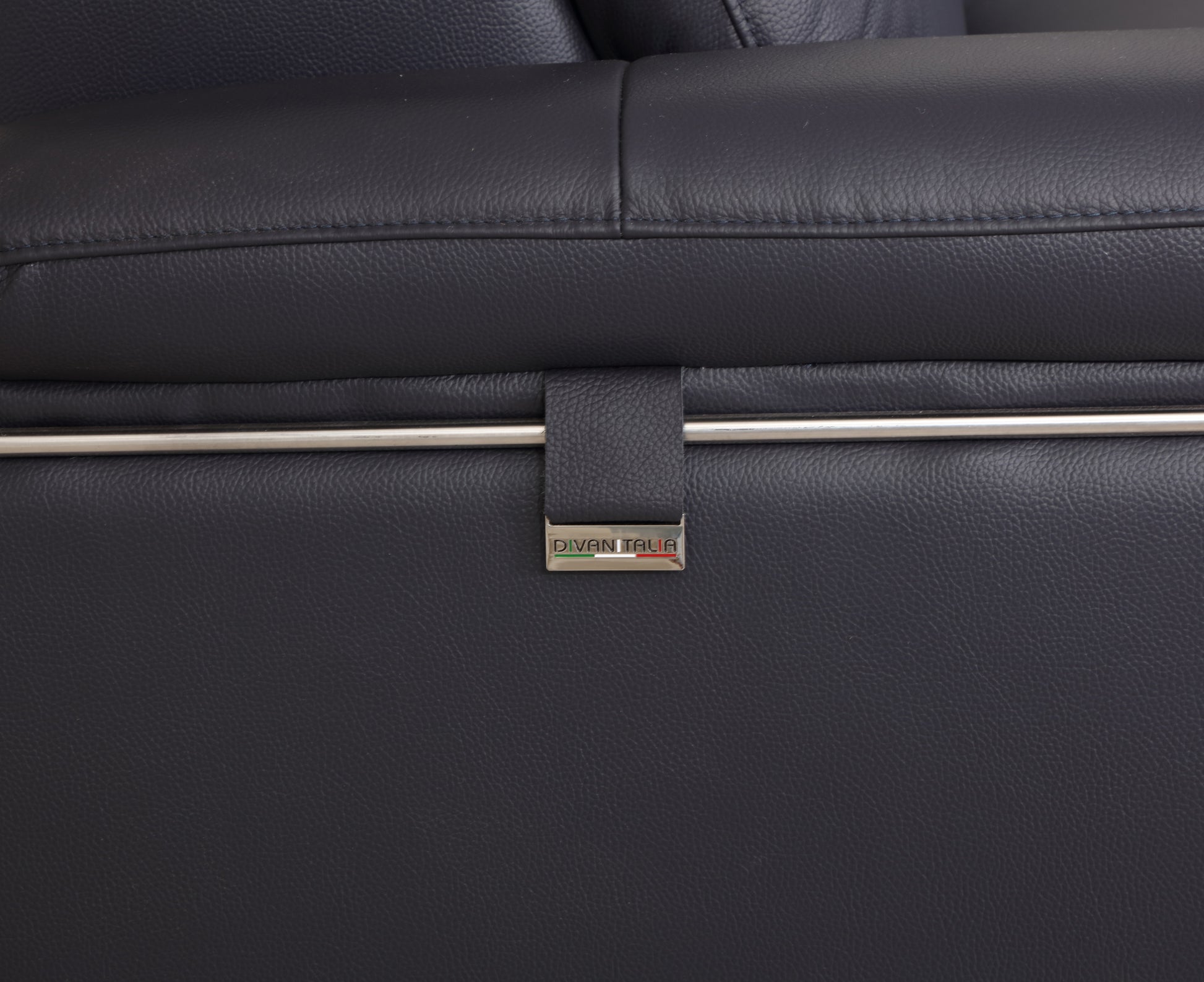 Top Grain Italian Leather Loveseat Navy Foam Leather