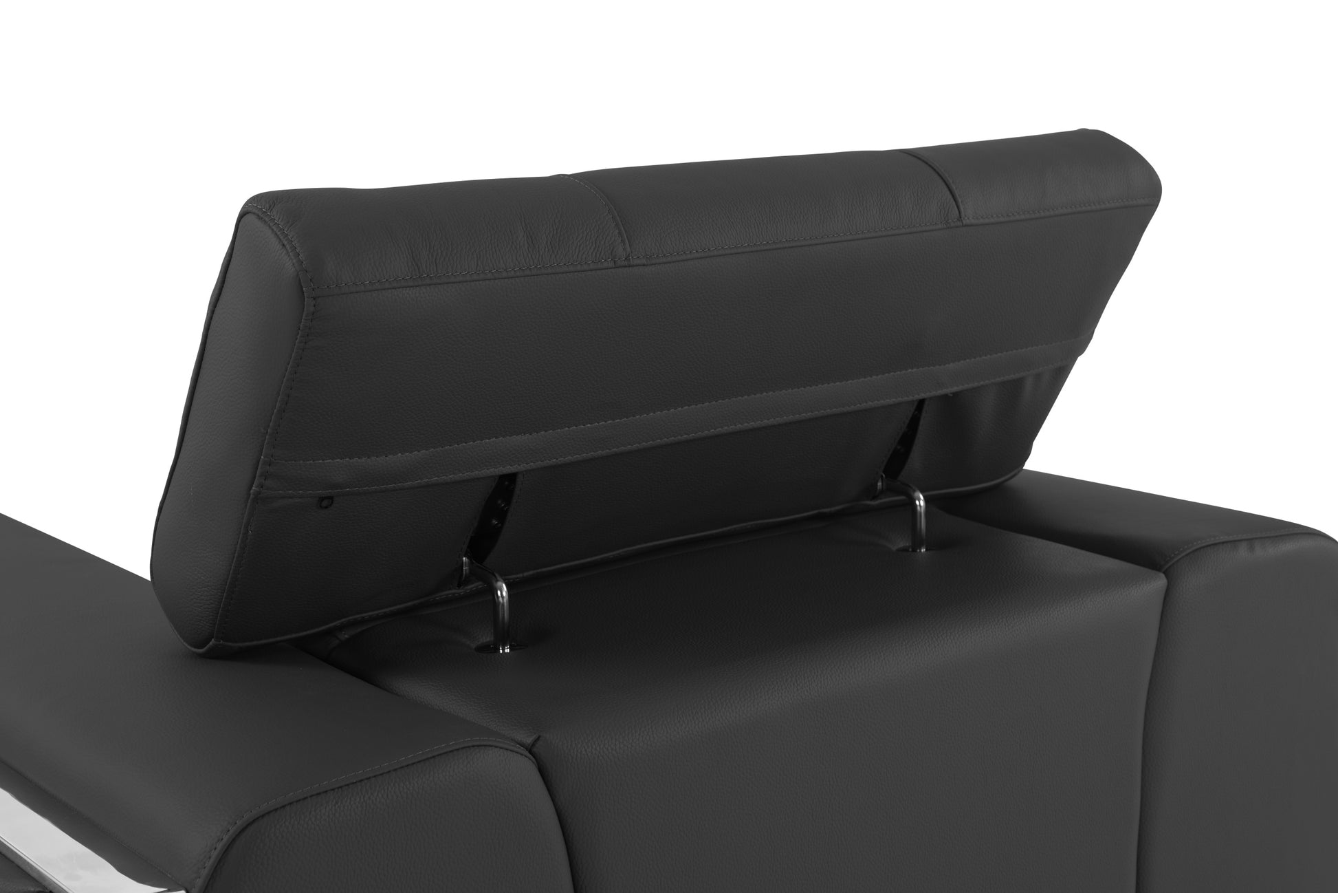 Top Grain Italian Leather Chair Dark Gray Foam Leather