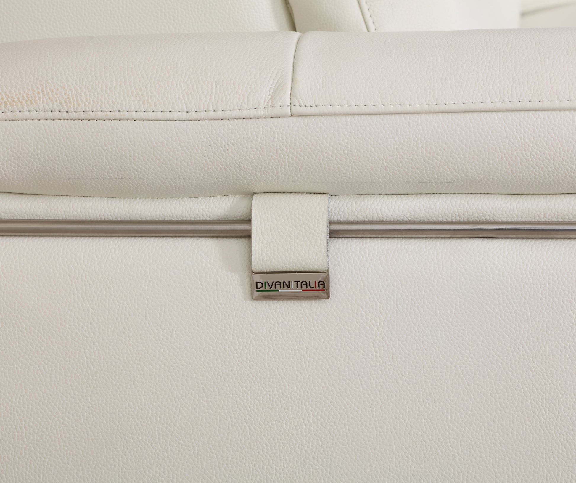 Top Grain Italian Leather Chair White Foam Leather