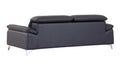 Top Grain Italian Leather Sofa Navy Foam Leather