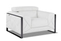 Top Grain Italian Leather Chair White Foam Leather