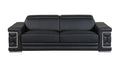 Top Grain Italian Leather Sofa Black Foam Leather