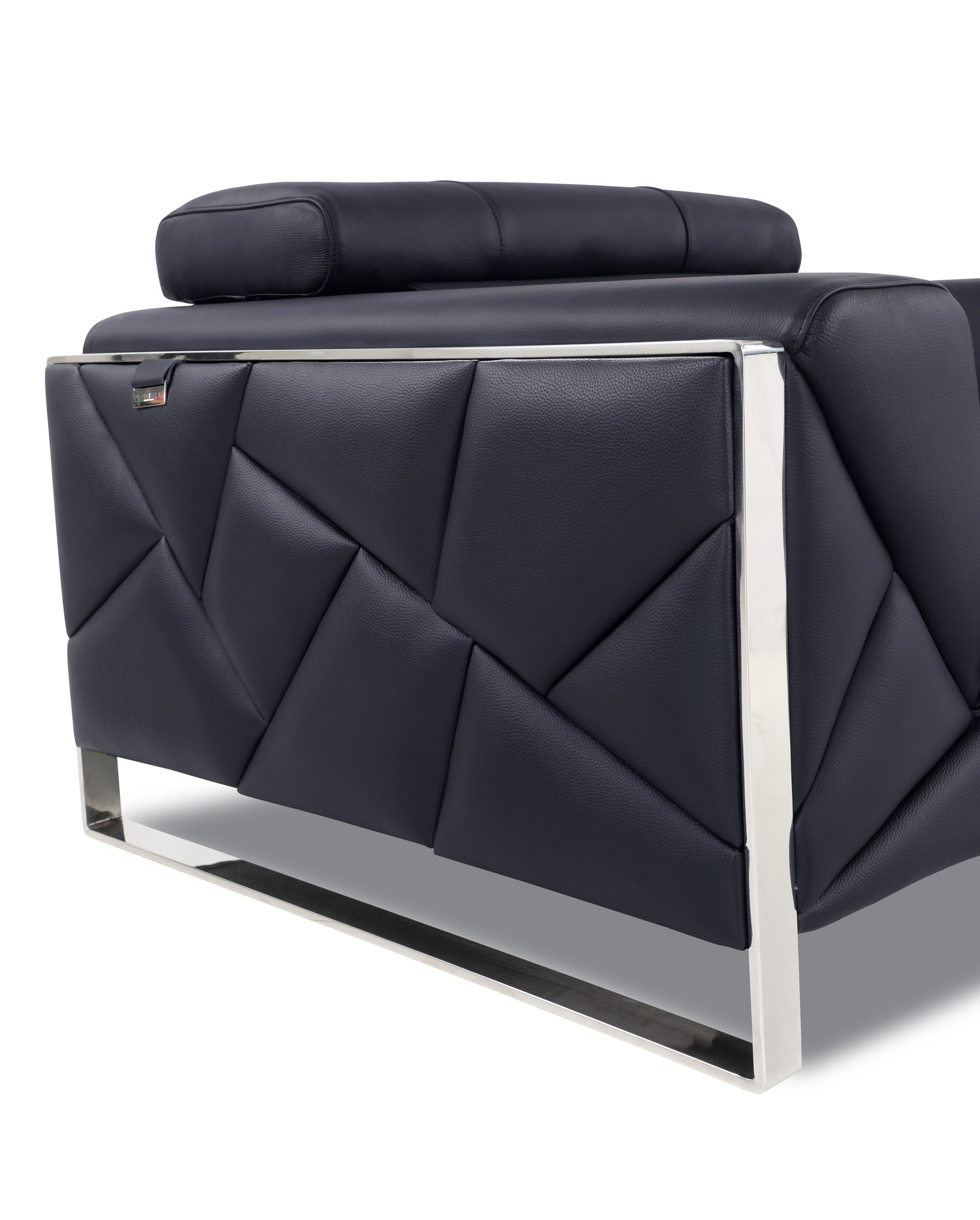 Top Grain Italian Leather Chair Black Foam Leather