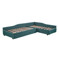 Upholstered Double Twin Size Daybed With Trundle And Drawer, Green Green Plywood