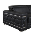 Top Grain Italian Leather Sofa Black Foam Leather