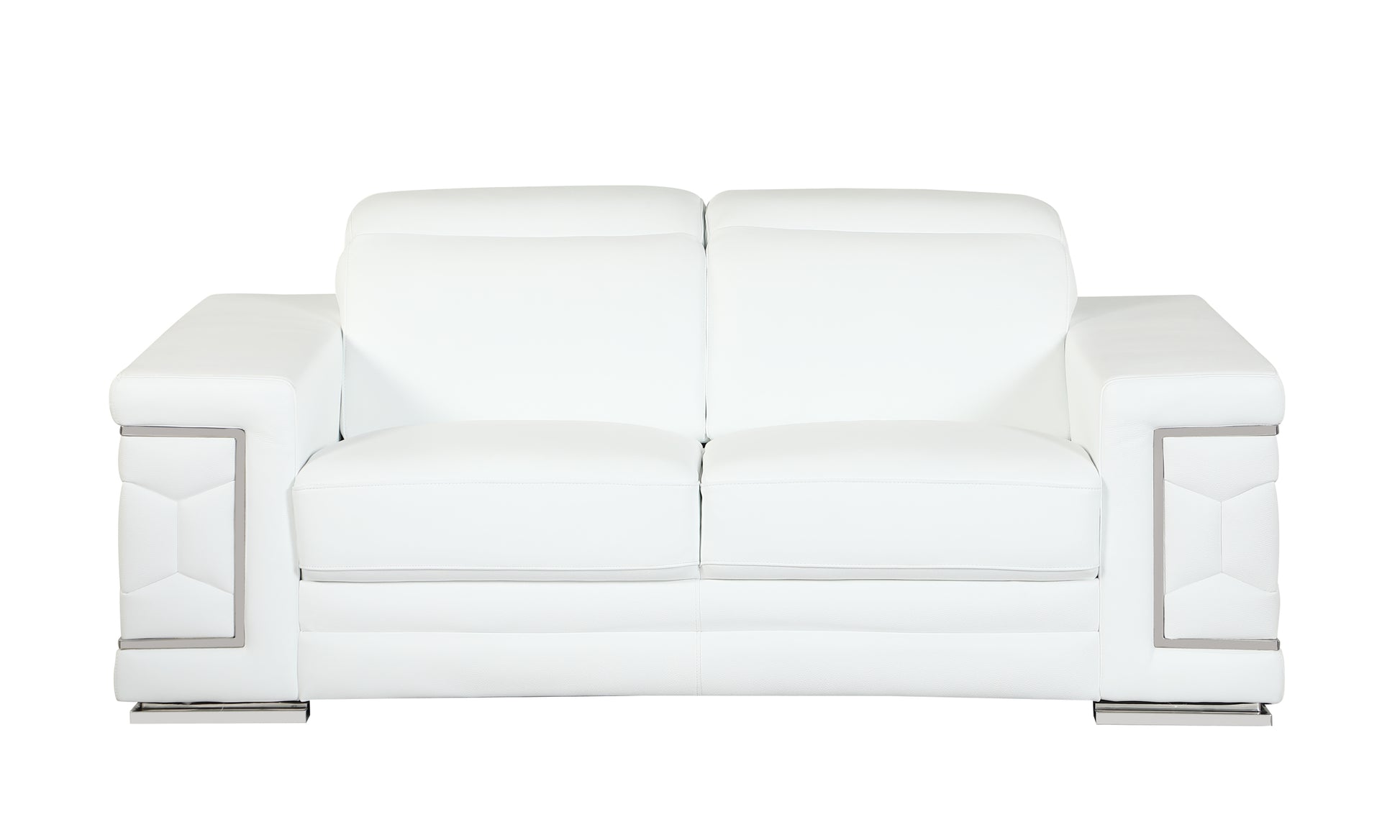 Top Grain Italian Leather Loveseat White Foam Leather