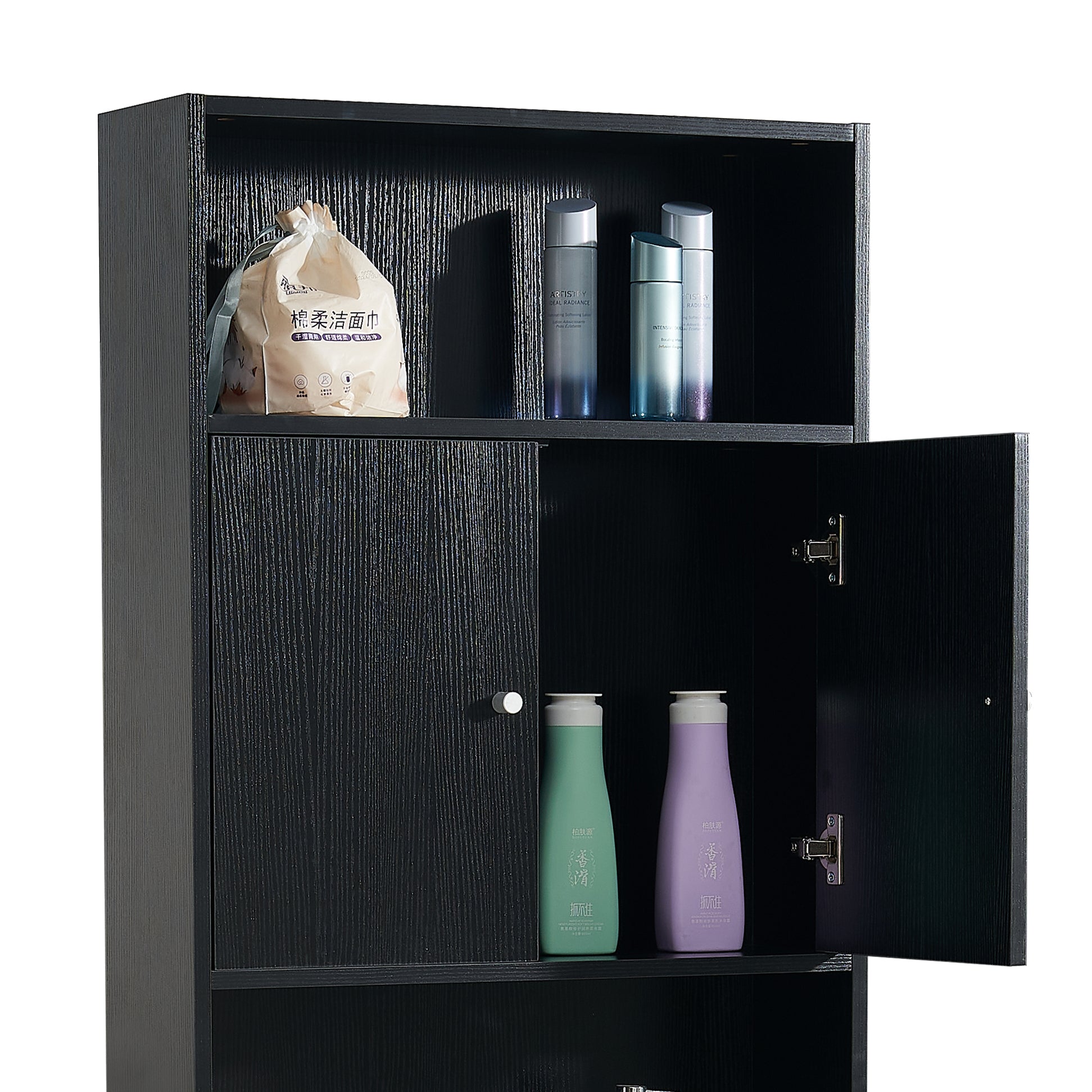 Home Bathroom Shelf Over The Toilet, Bathroom Spacesaver, Bathroom, Tollilet Storage Cabinet Black Mdf