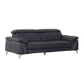 Top Grain Italian Leather Sofa Navy Foam Leather