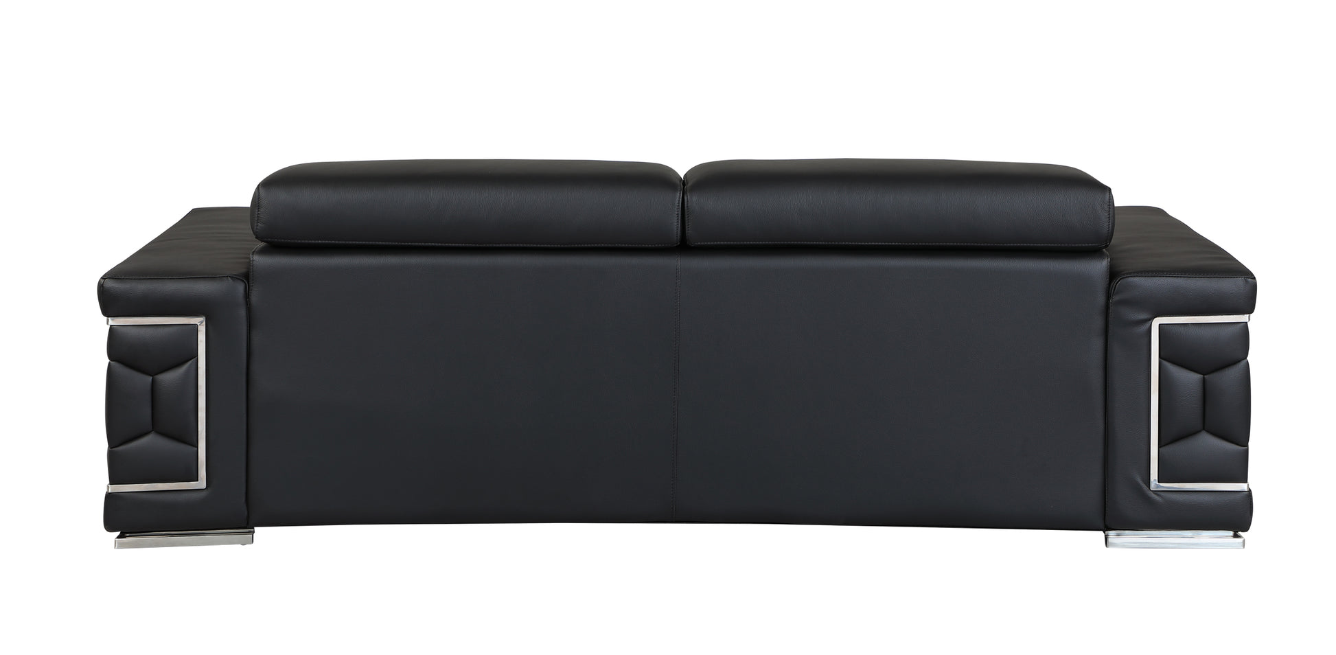 Top Grain Italian Leather Sofa Black Foam Leather