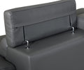Top Grain Italian Leather Chair Dark Gray Foam Leather