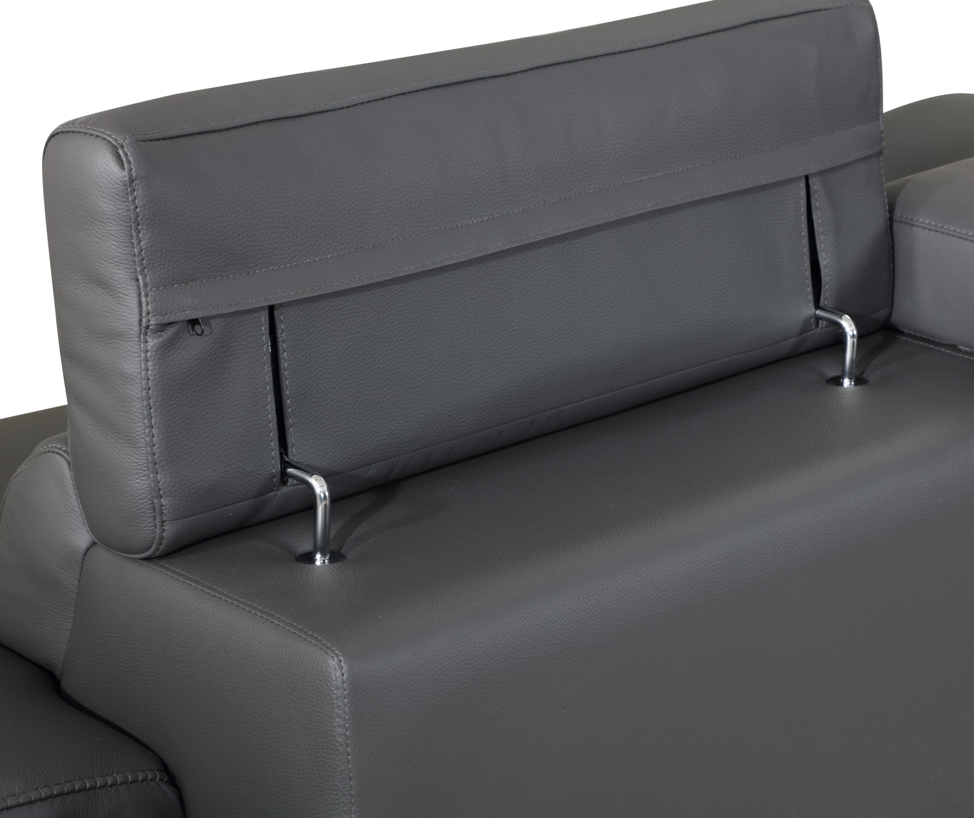 Top Grain Italian Leather Chair Dark Gray Foam Leather