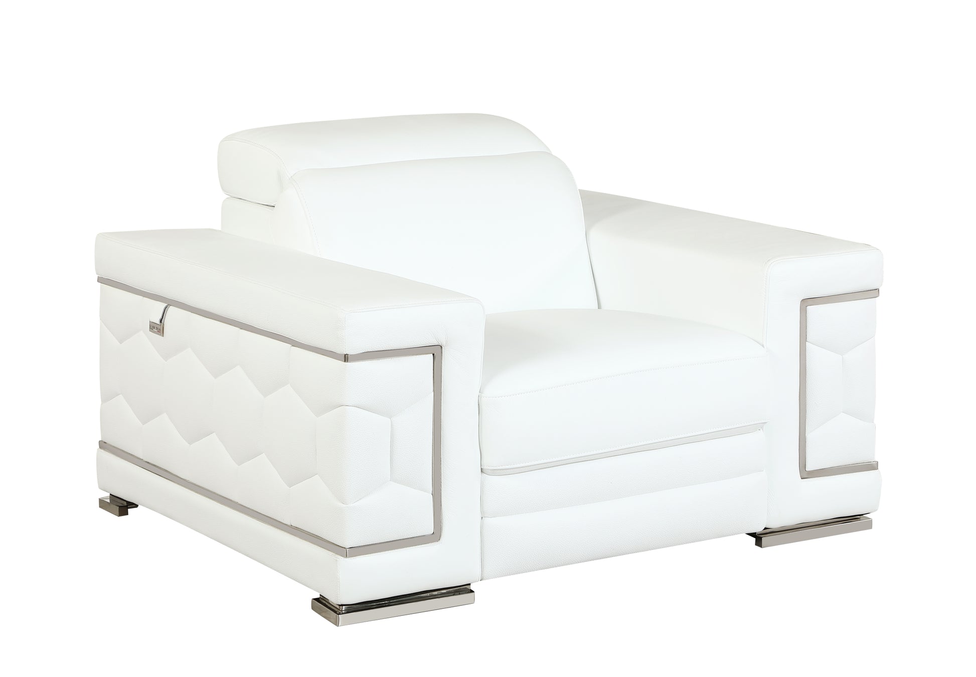 Top Grain Italian Leather Chair White Foam Leather