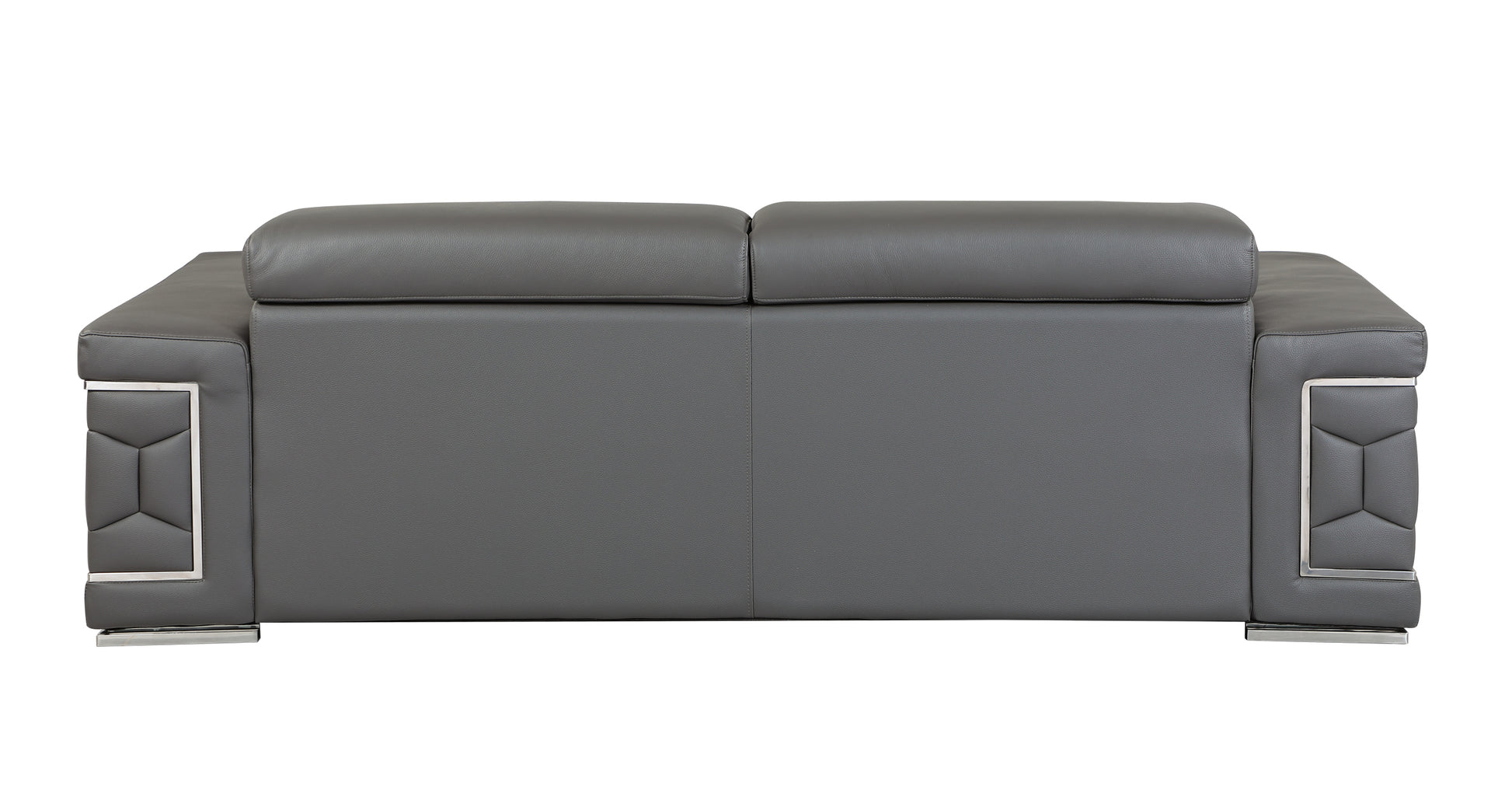 Top Grain Italian Leather Sofa Dark Gray Foam Leather