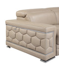 Top Grain Italian Leather Chair Beige Foam Leather
