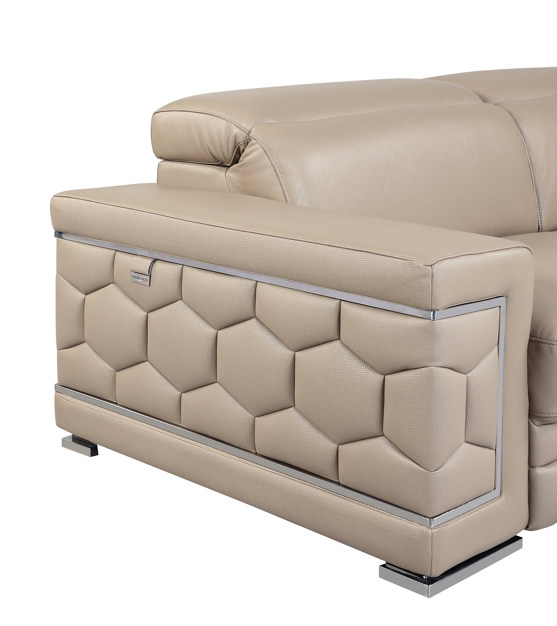 Top Grain Italian Leather Chair Beige Foam Leather