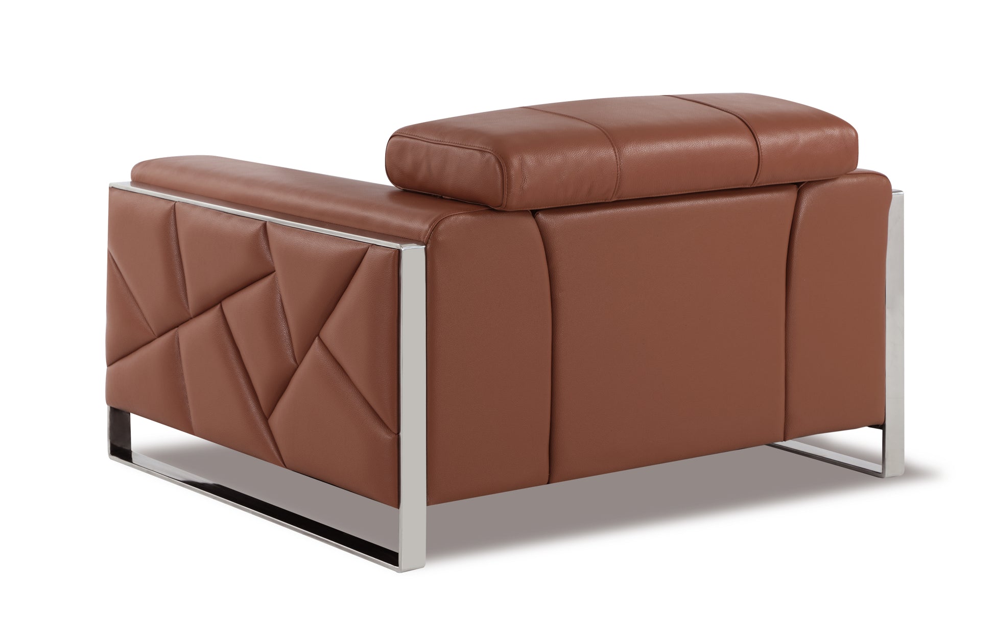 Top Grain Italian Leather Chair Camel Foam Leather