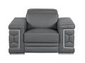 Top Grain Italian Leather Chair Dark Gray Foam Leather