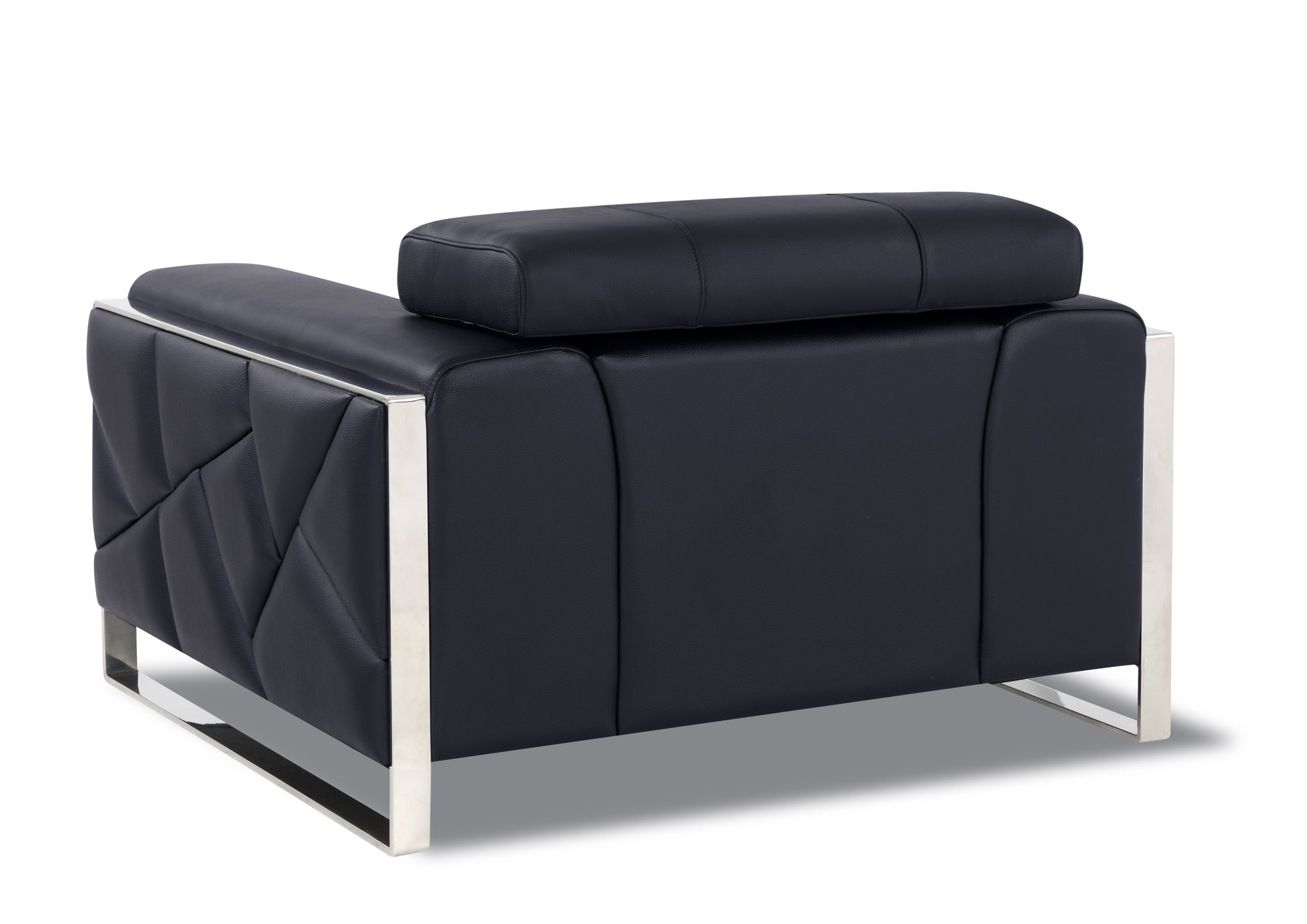 Top Grain Italian Leather Chair Black Foam Leather