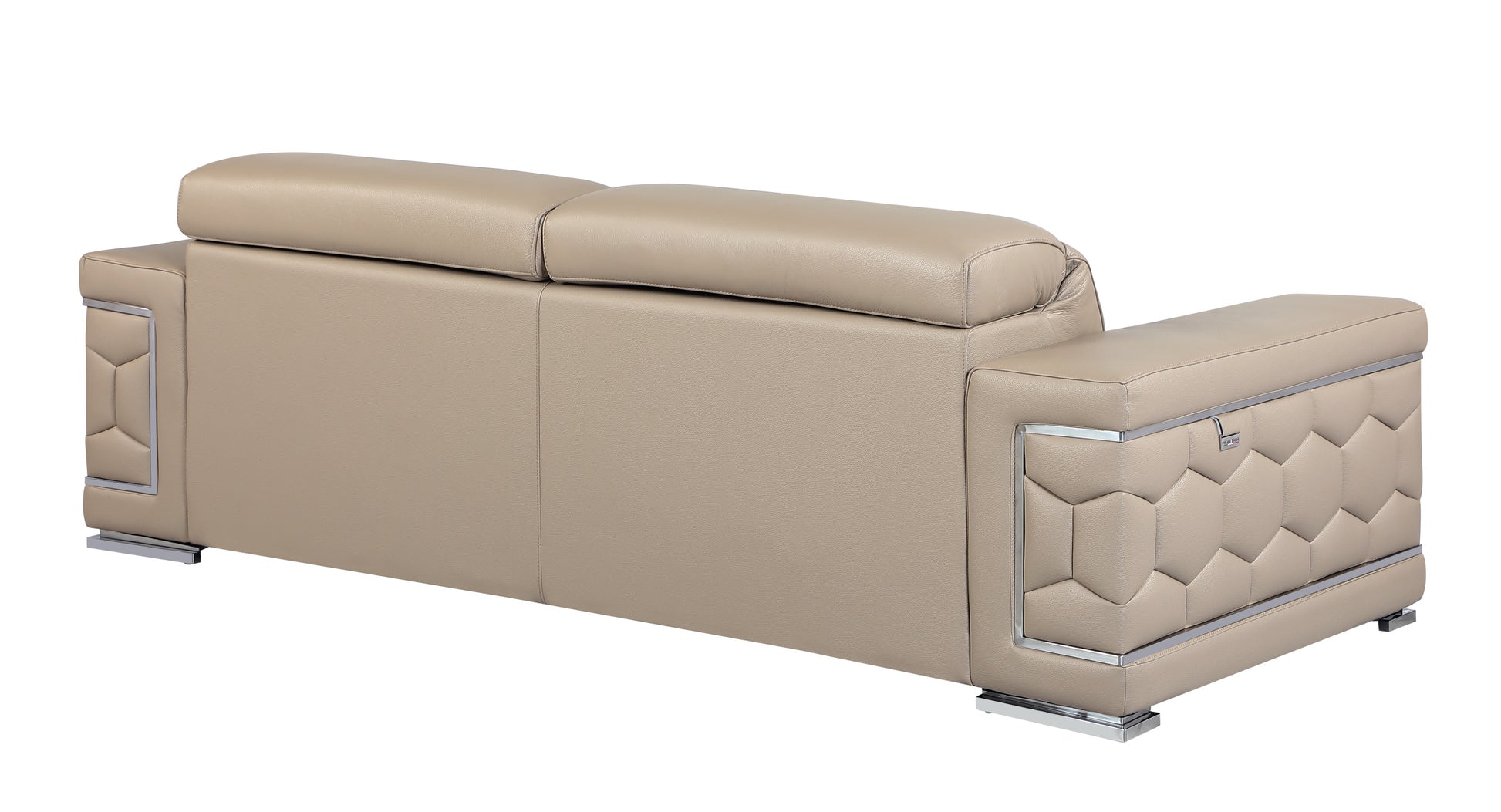 Top Grain Italian Leather Sofa Beige Foam Leather