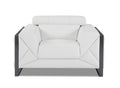 Top Grain Italian Leather Chair White Foam Leather