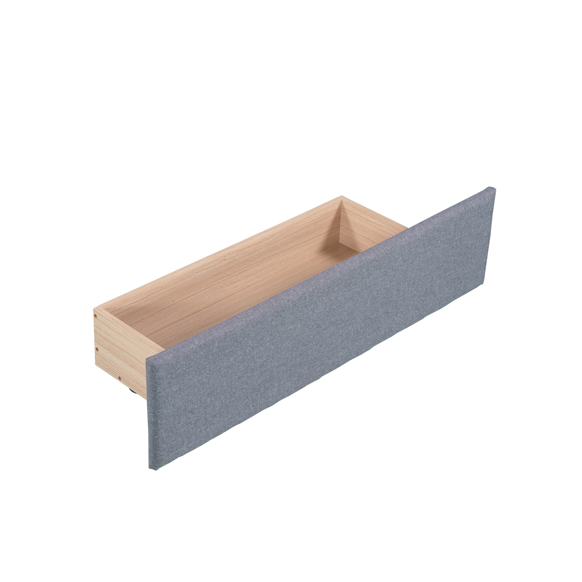 Upholstered Double Twin Size Daybed With Trundle And Drawer, Gray Gray Plywood