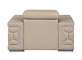 Top Grain Italian Leather Chair Beige Foam Leather