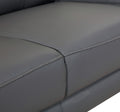 Top Grain Italian Leather Chair Dark Gray Foam Leather