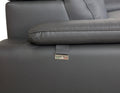 Top Grain Italian Leather Chair Dark Gray Foam Leather
