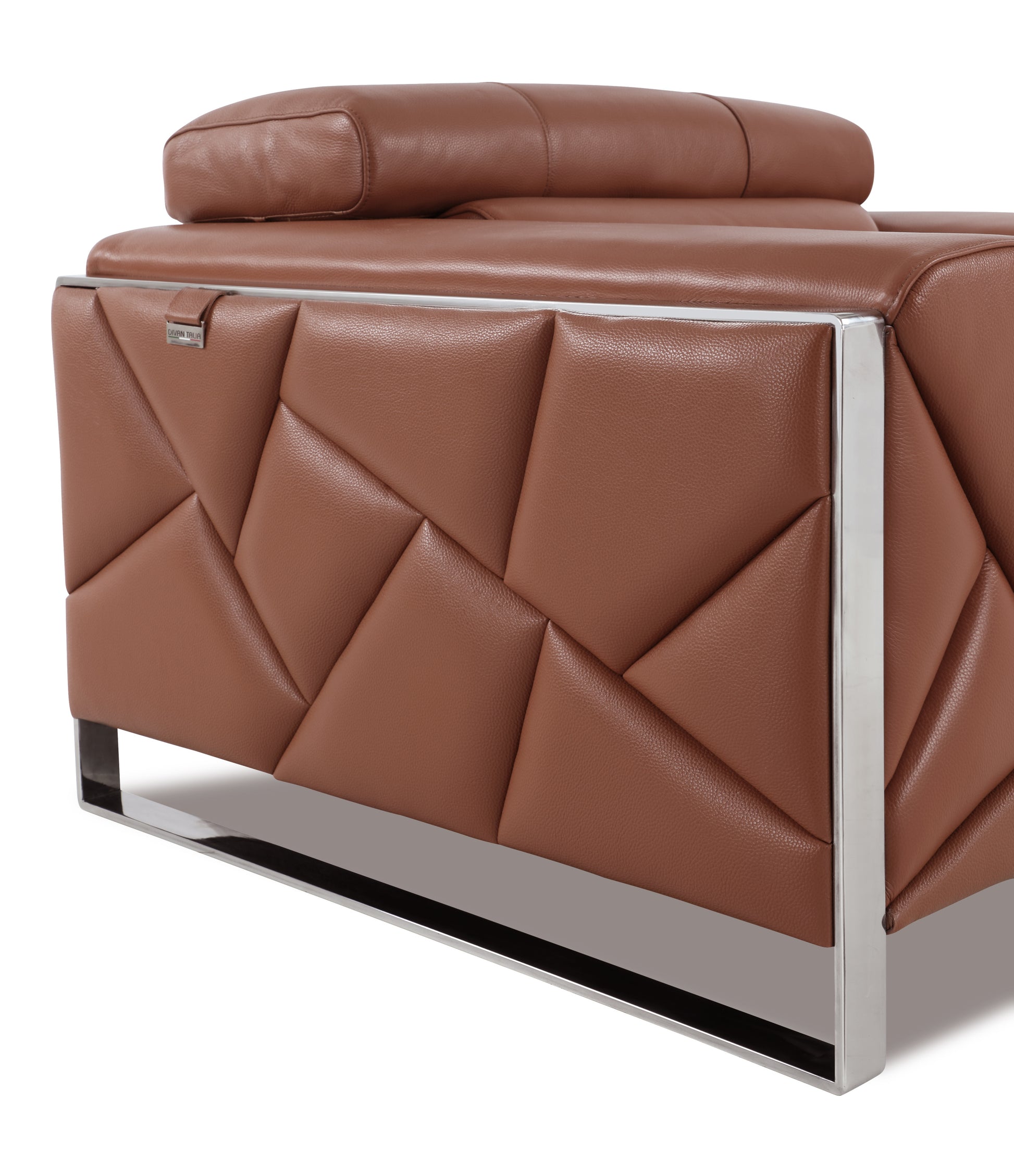 Top Grain Italian Leather Chair Camel Foam Leather