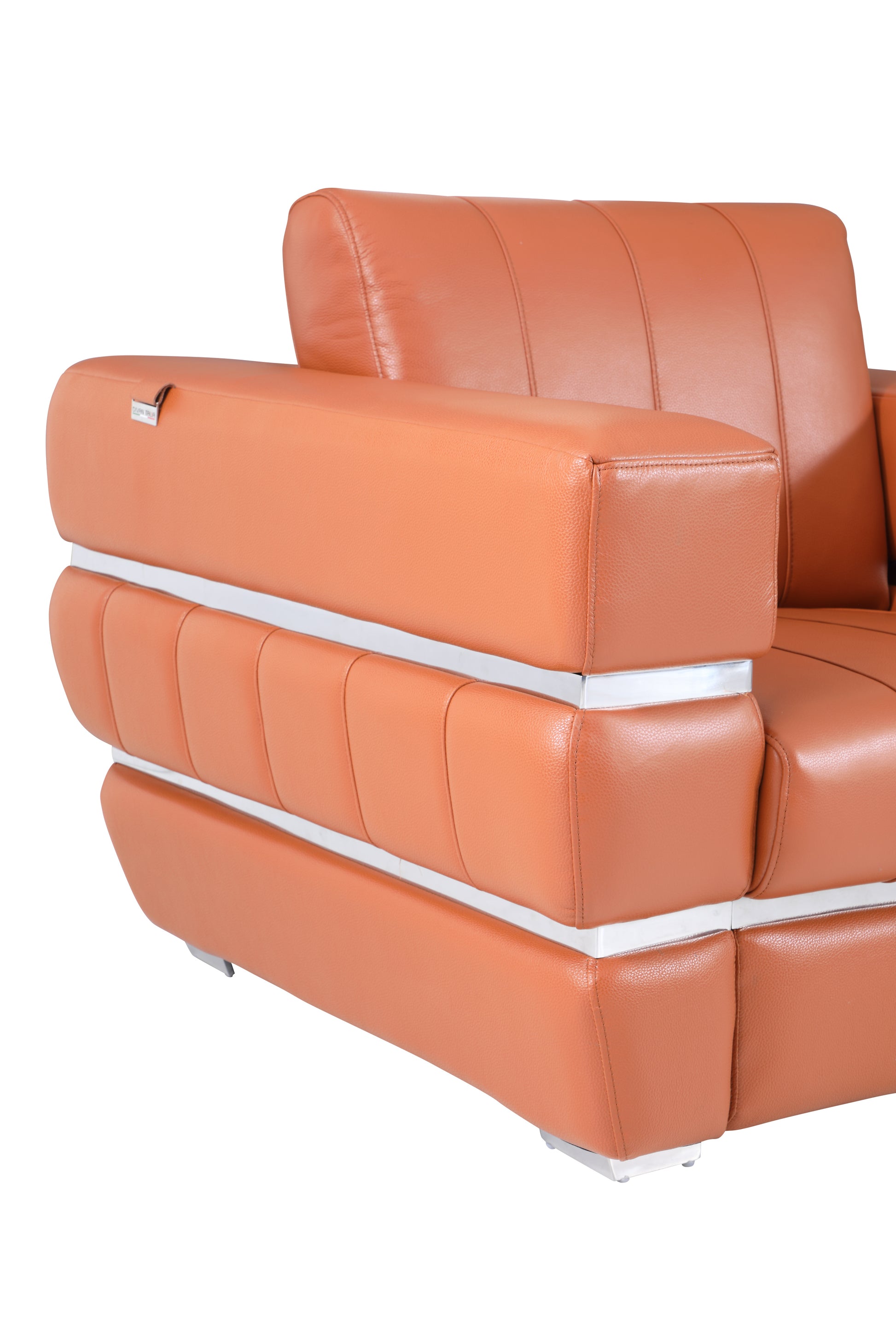 Top Grain Italian Leather Chair Camel Foam Leather