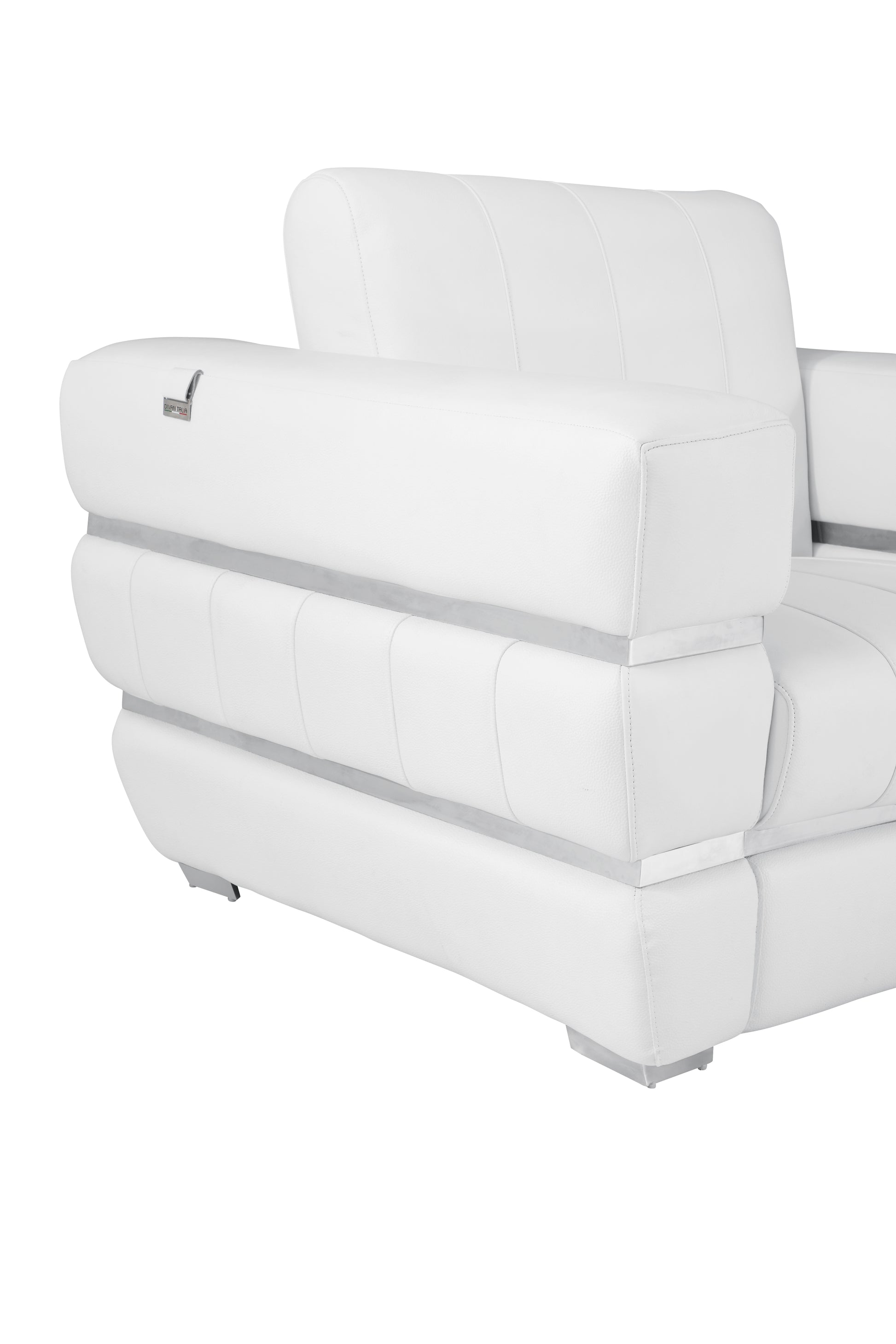 Top Grain Italian Leather Chair White Foam Leather