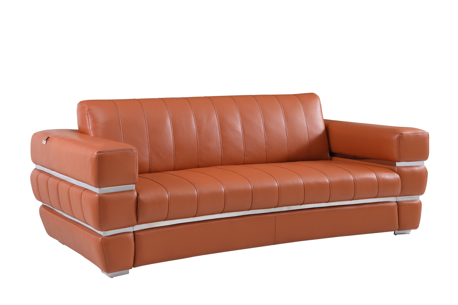 Top Grain Italian Leather Sofa Camel Foam Leather