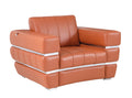 Top Grain Italian Leather Chair Camel Foam Leather