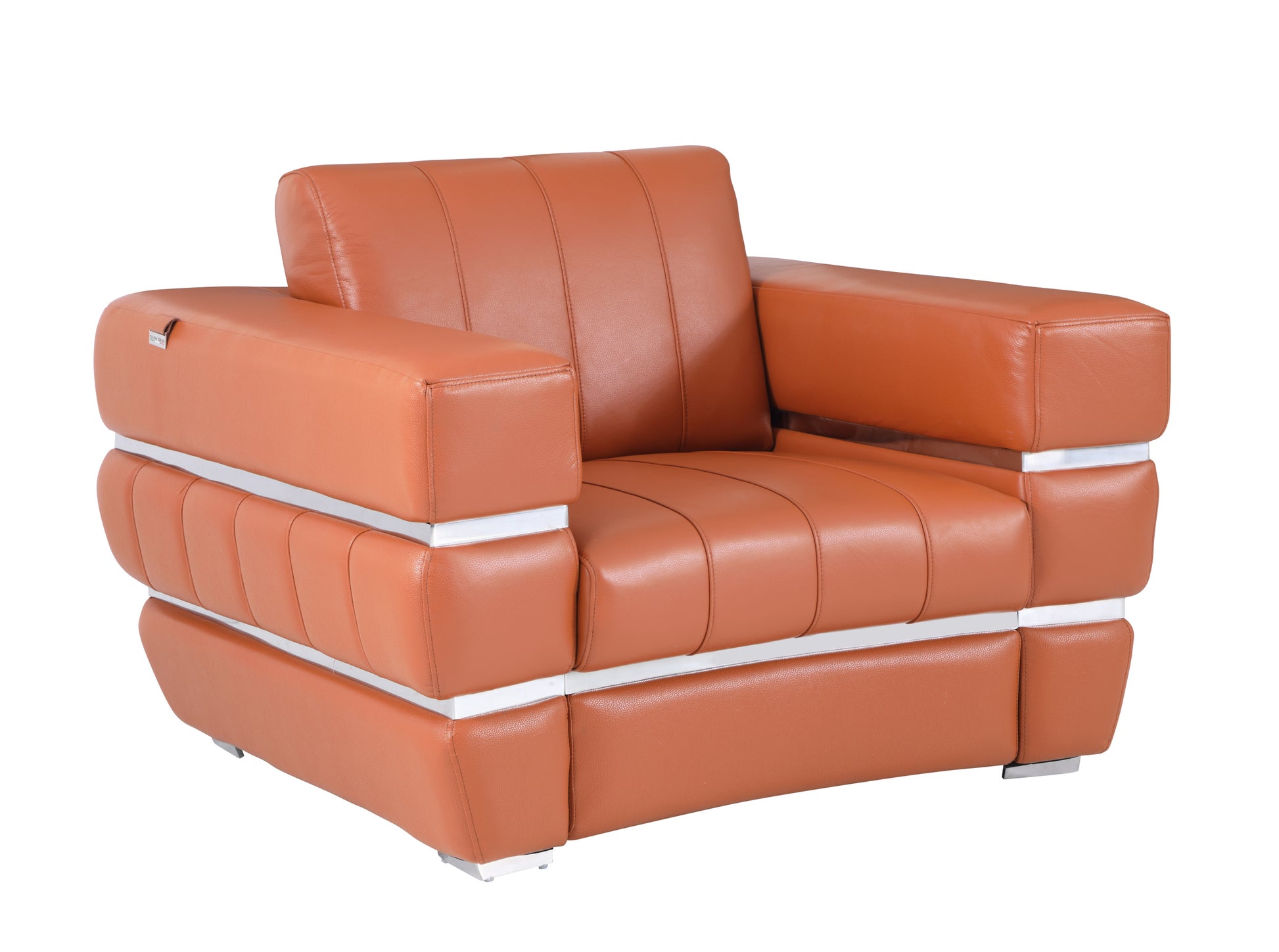 Top Grain Italian Leather Chair Camel Foam Leather