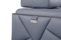 Top Grain Italian Leather Chair Light Blue Foam Leather