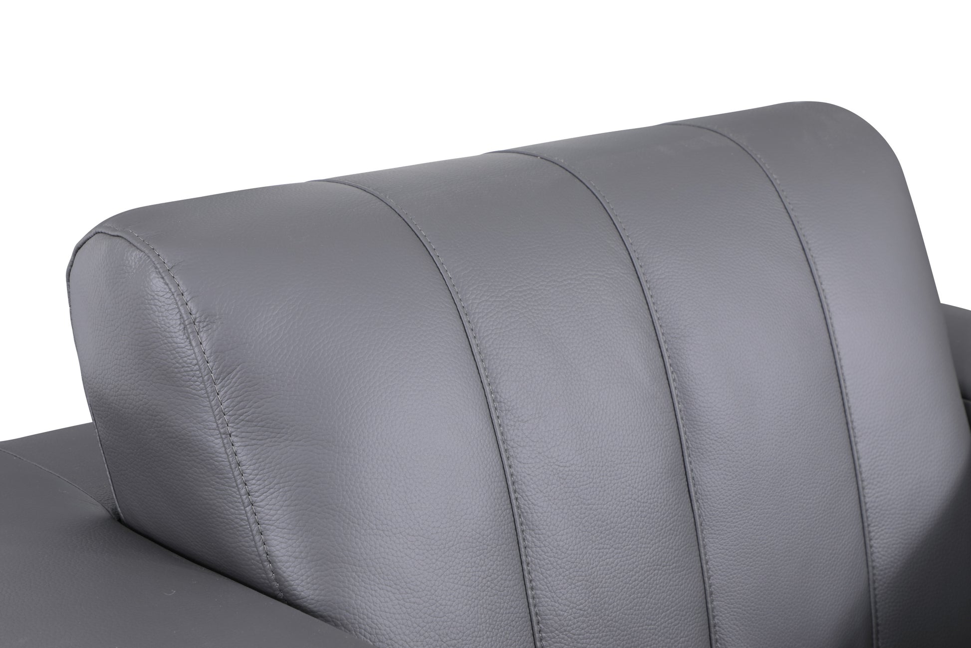 Top Grain Italian Leather Chair Dark Gray Foam Leather