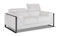 Top Grain Italian Leather Loveseat White Foam Leather