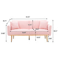 Coolmore Velvet Sofaaccent Sofa .Seat Sofa With Metal Feet Pink Teddy Polyester