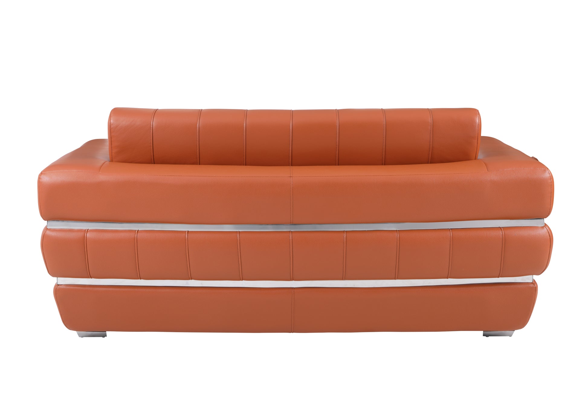 Top Grain Italian Leather Loveseat Camel Foam Leather
