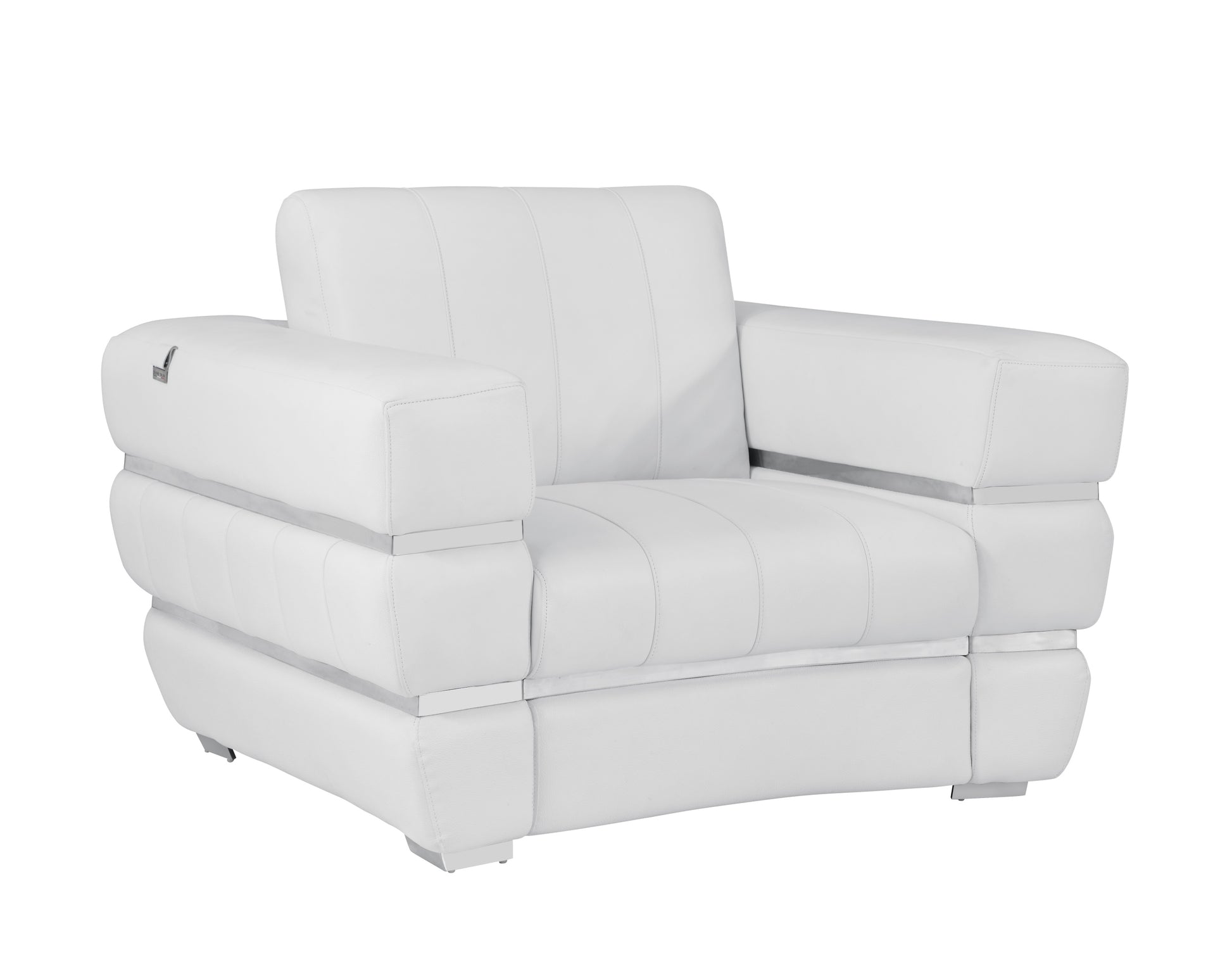 Top Grain Italian Leather Chair White Foam Leather