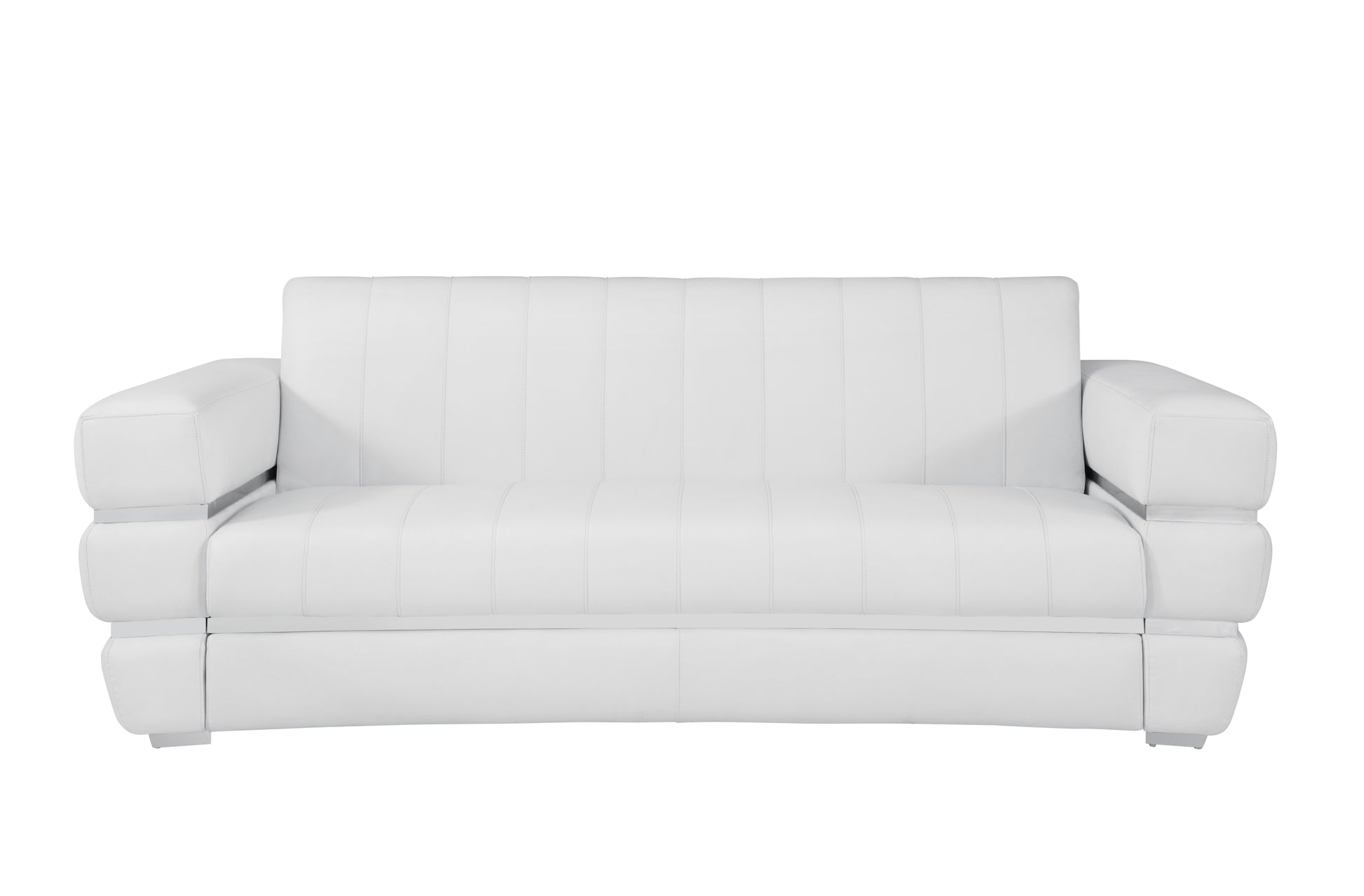 Top Grain Italian Leather Sofa White Foam Leather