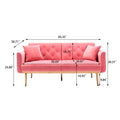 Coolmore Velvet Sofaaccent Sofa .Seat Sofa With Metal Feet Peach Polyester