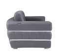 Top Grain Italian Leather Chair Dark Gray Foam Leather