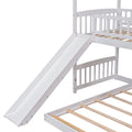 Twin Over Twin Bunk Bed With Slide, House Bed With Slide, White Old Sku: Lt000214Aak White Solid Wood