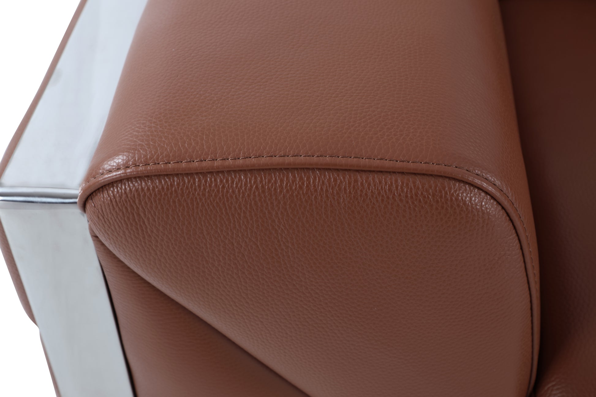 Top Grain Italian Leather Loveseat Camel Foam Leather